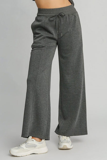 Umgee Full Size Drawstring Wide Leg Pants with Pockets