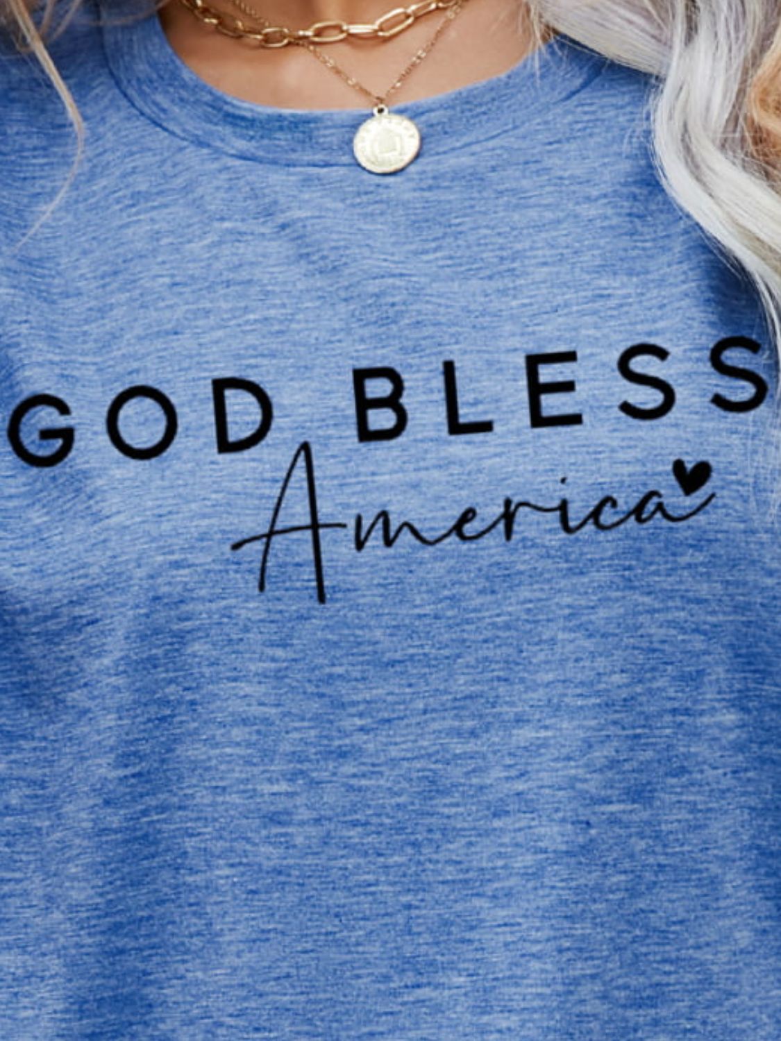 GOD BLESS AMERICA Graphic Short Sleeve Tee - Manor Rose