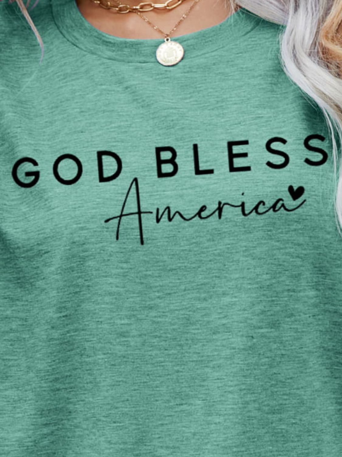 GOD BLESS AMERICA Graphic Short Sleeve Tee - Manor Rose