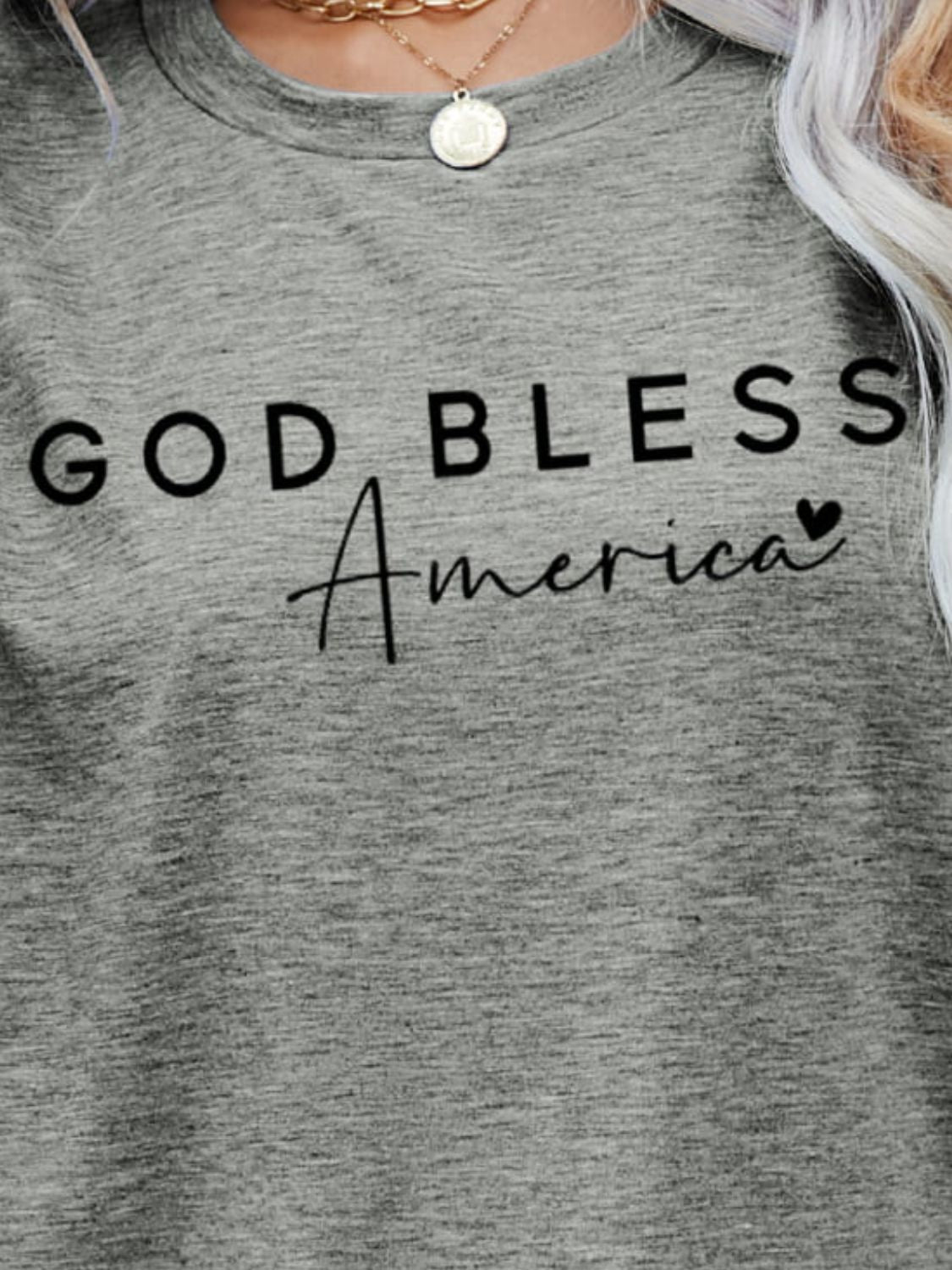 GOD BLESS AMERICA Graphic Short Sleeve Tee - Manor Rose